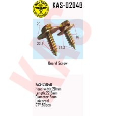 Insta Finish Universal Screw, Head width:20mm Length:22.5mm Diameter:6mm Universal Board Screw QTY:50pcs, KAS-0204B