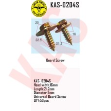 Insta Finish Universal Screw, Head width:16mm Length:21.2mm Diameter:5mm Universal Board Screw QTY:50pcs, KAS-0204S