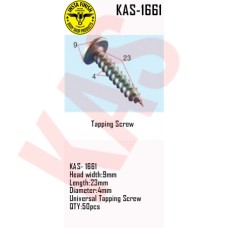 Insta Finish Universal Tapping Screw, Head width:9mm Length:23mm Diameter:4mm Universal Tapping Screw QTY:50pcs, KAS-1661