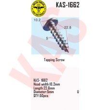 Insta Finish Universal Tapping Screw, Head width:10.2mm Length:22.8mm Diameter:5mm Universal Tapping Screw QTY:50pcs, KAS-1662