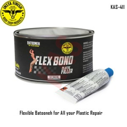 Plastic filler instafinish, batooneh, flex, bond, plastic, filler,, color,  black,, kas-411, body, repair, tools
