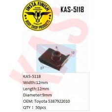 Insta Finish Blck Clip for Toyota, Width:12mm Length:12mm Diameter:9mm OEM: Toyota 5387922010 QTY：50pcs, KAS-5118