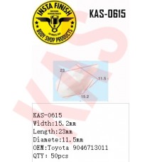 Insta Finish White Clip for Toyota, Width:15.2mm Length:23mm Diameter:11.5mm OEM:Toyota 9046713011 QTY：50pcs, KAS-0615