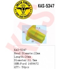 Insta Finish Yellow Clip for Ford, Head Diamete:22mm Length:20mm Diameter:11.5mm OEM:Ford 1659672 QTY：50pcs, KAS-5347